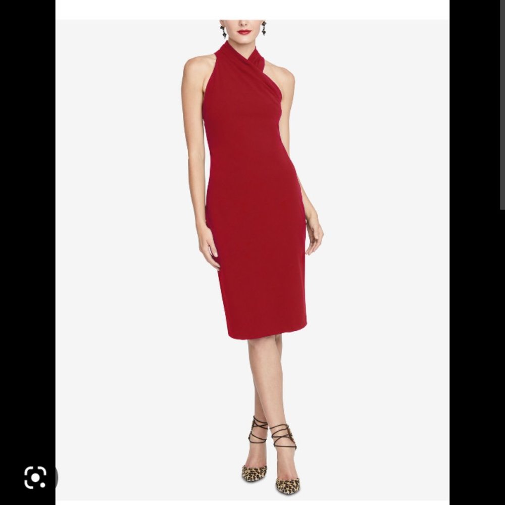 RACHEL Rachel Roy Red Sheath Dress Harland Dress Mock Neck